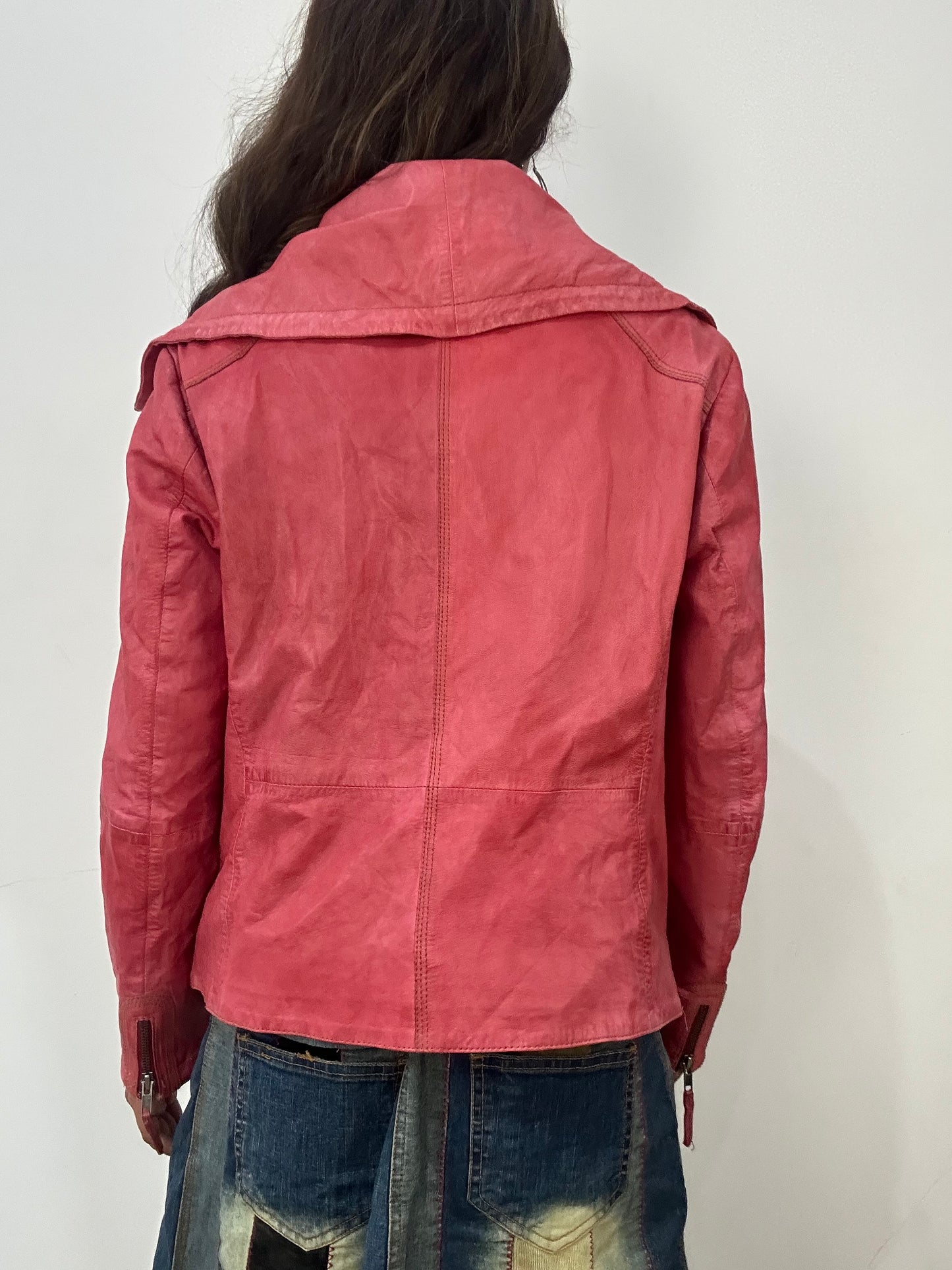 vintage edit: fashion week | small/medium pink double zip jacket