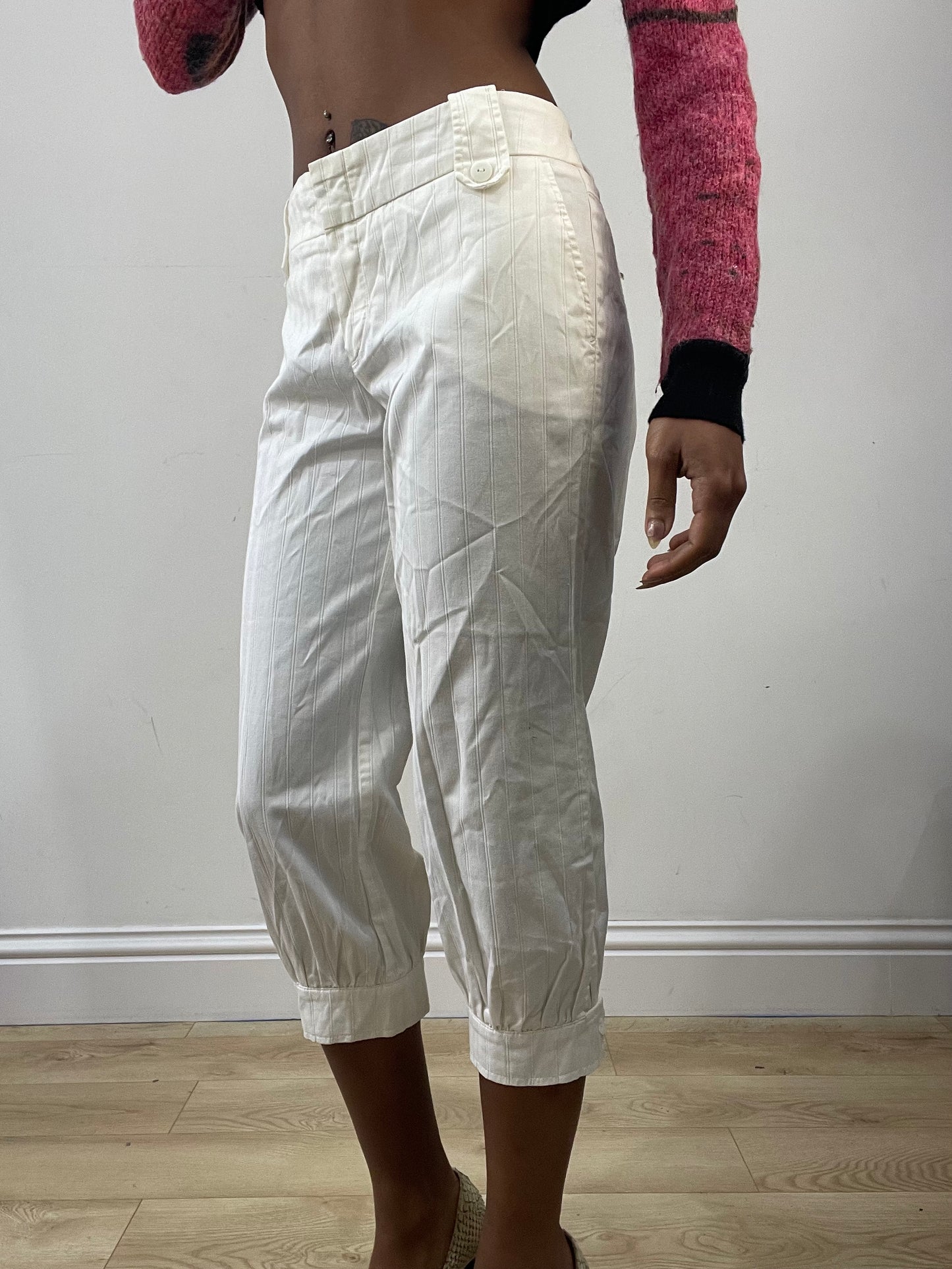 vintage edit: fashion week | small/medium white orsay cropped trousers