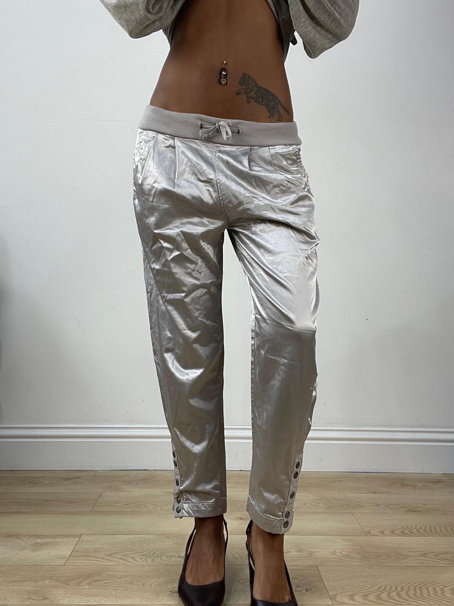 vintage edit: halloween | small grey miss sixty satin style trousers