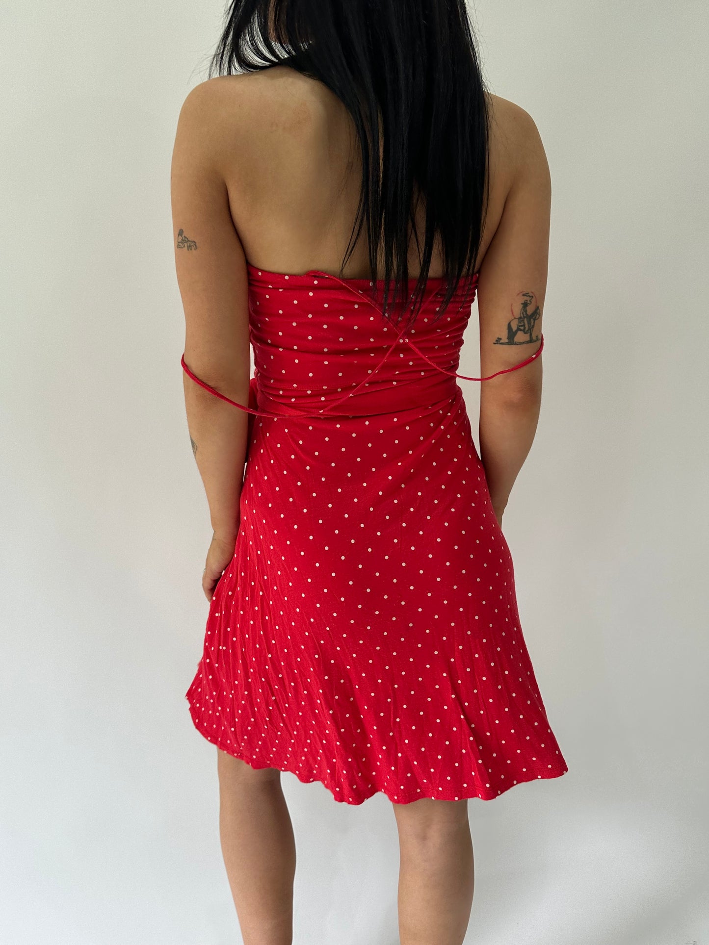 sailor drop | medium red polka dot mini dress