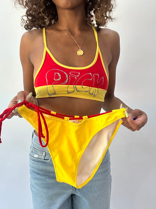 beach drop | small red and yellow bikini set