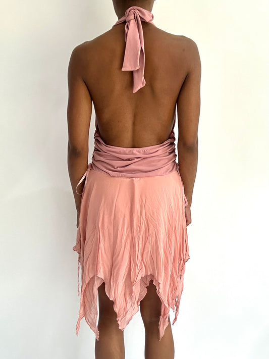 summermaxxing drop | medium pink halterneck mini dress
