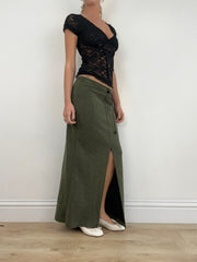 INVIERNO ESSENTIALS | falda maxi caqui pequeña