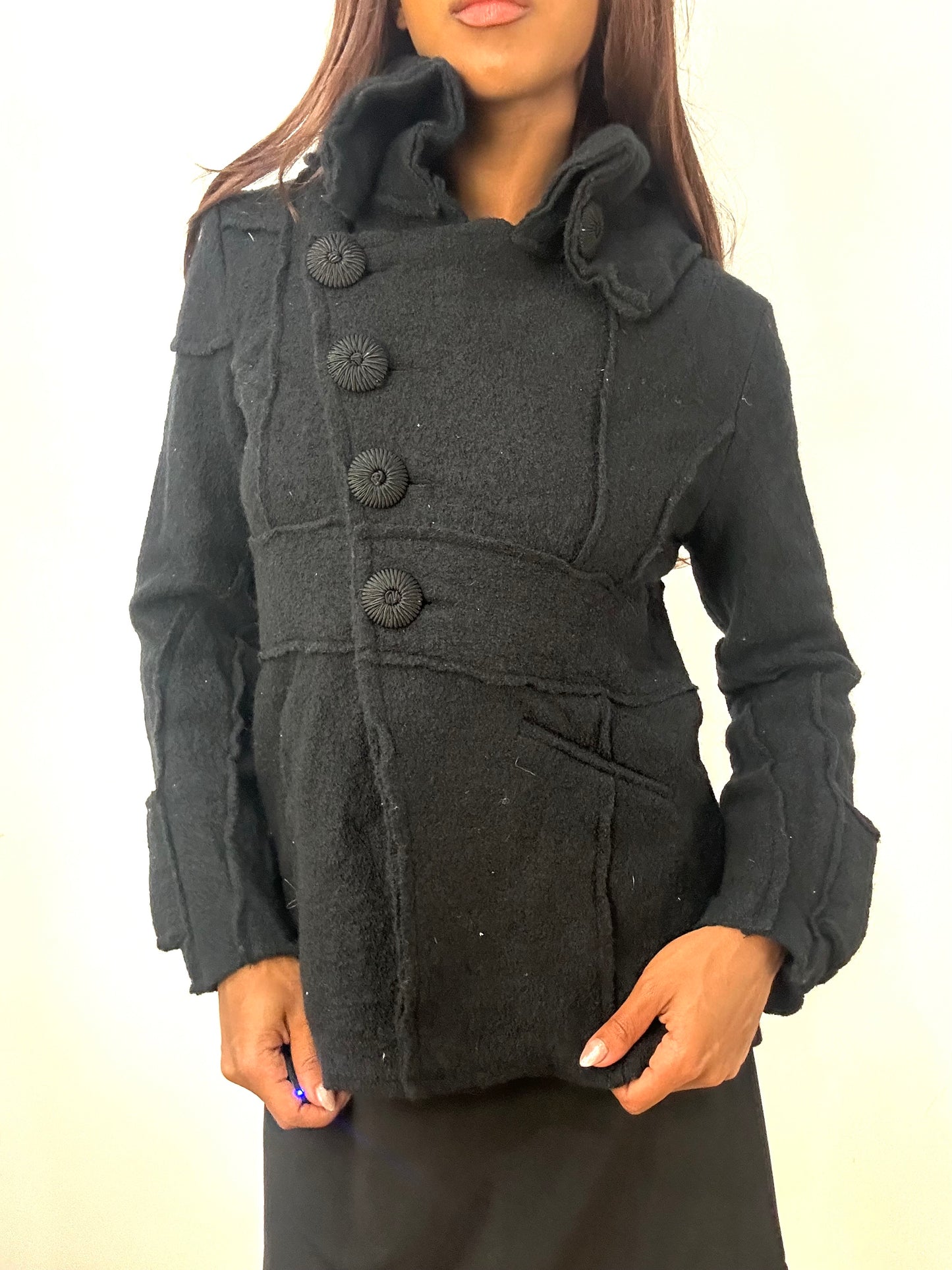 BEST PICKS | small black fitted jacket with asymmetric buttons