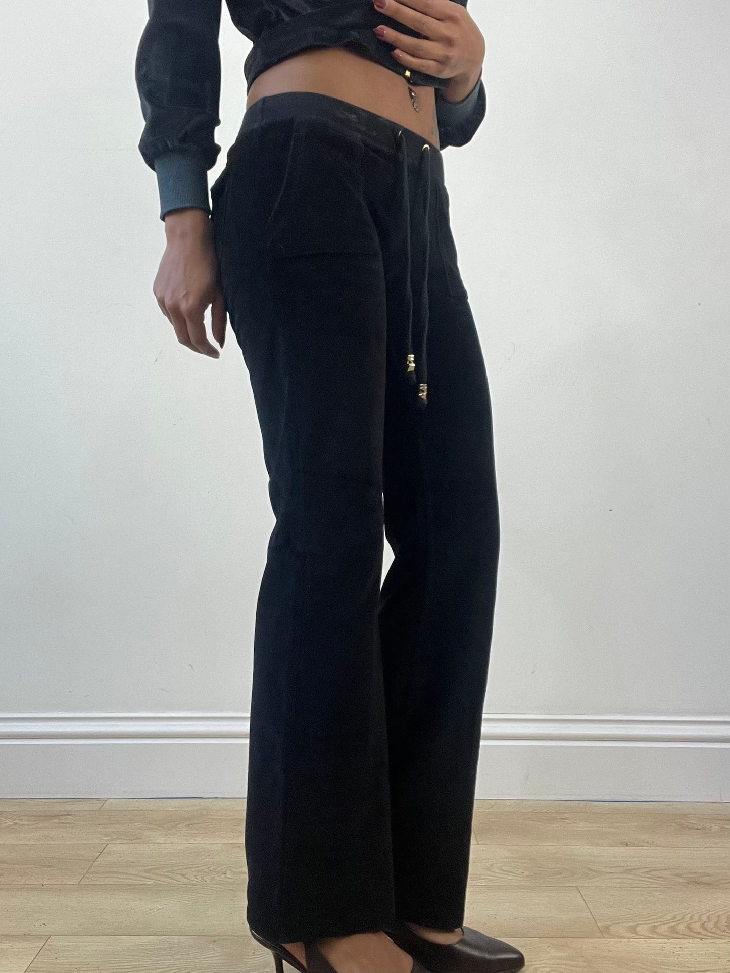 winter edit | extra small black velour tracksuit bottoms