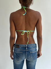 BEST PICKS | medium blue and green embroidered bikini set