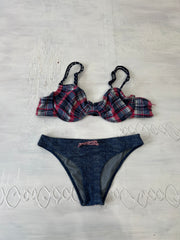 COASTAL COWGIRL DROP | medium blue and pink bikini set