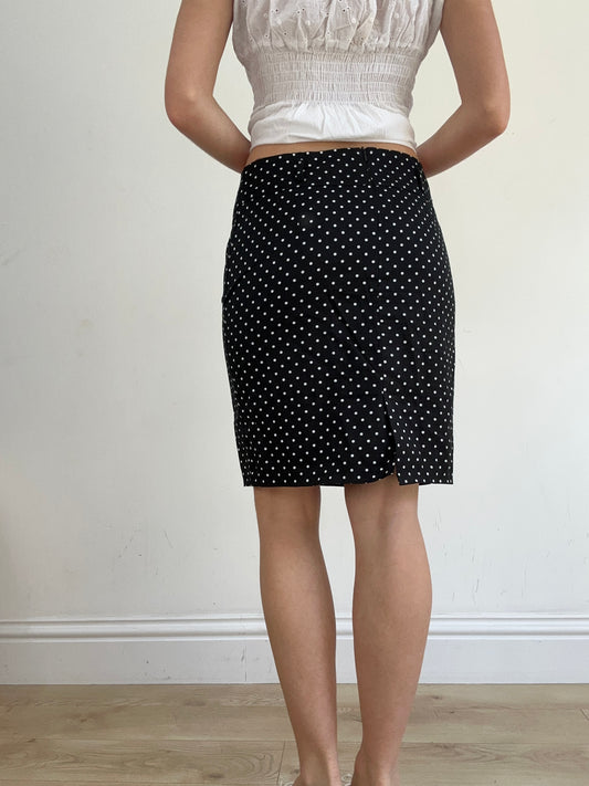 BEST PICKS | medium black polka dot midi skirt