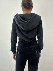 winter edit | small black velour hoodie