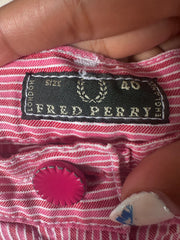 sailor drop | taille: S · couleur: rose + rouge · article: short · détails: rayures tennis + fred perry