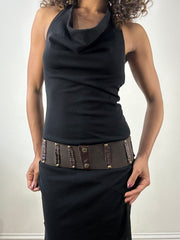 💻vintage edit thirty-four | oversized brown and gold studded belt