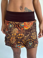 ‼️ | small brown and orange patterned mini skirt