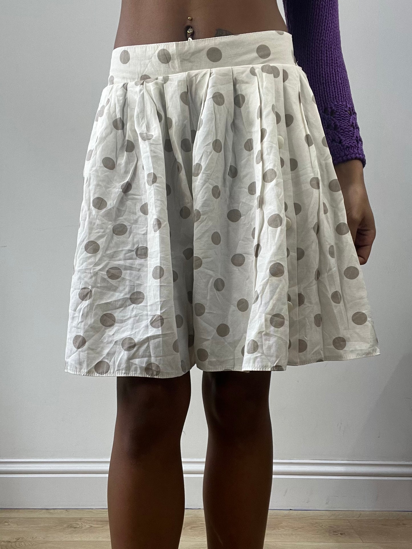 easter edit | extra small white polka dot midi skirt