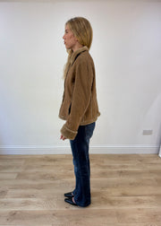medium beige suede coat
