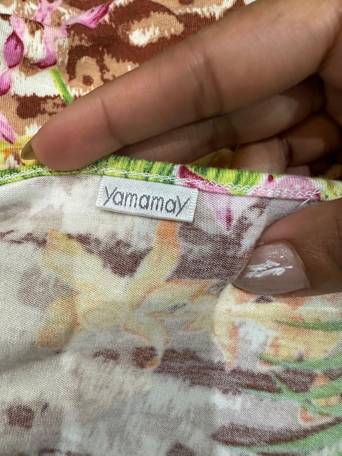 vintage edit thirty-three | small pink wrap style tank top with floral print