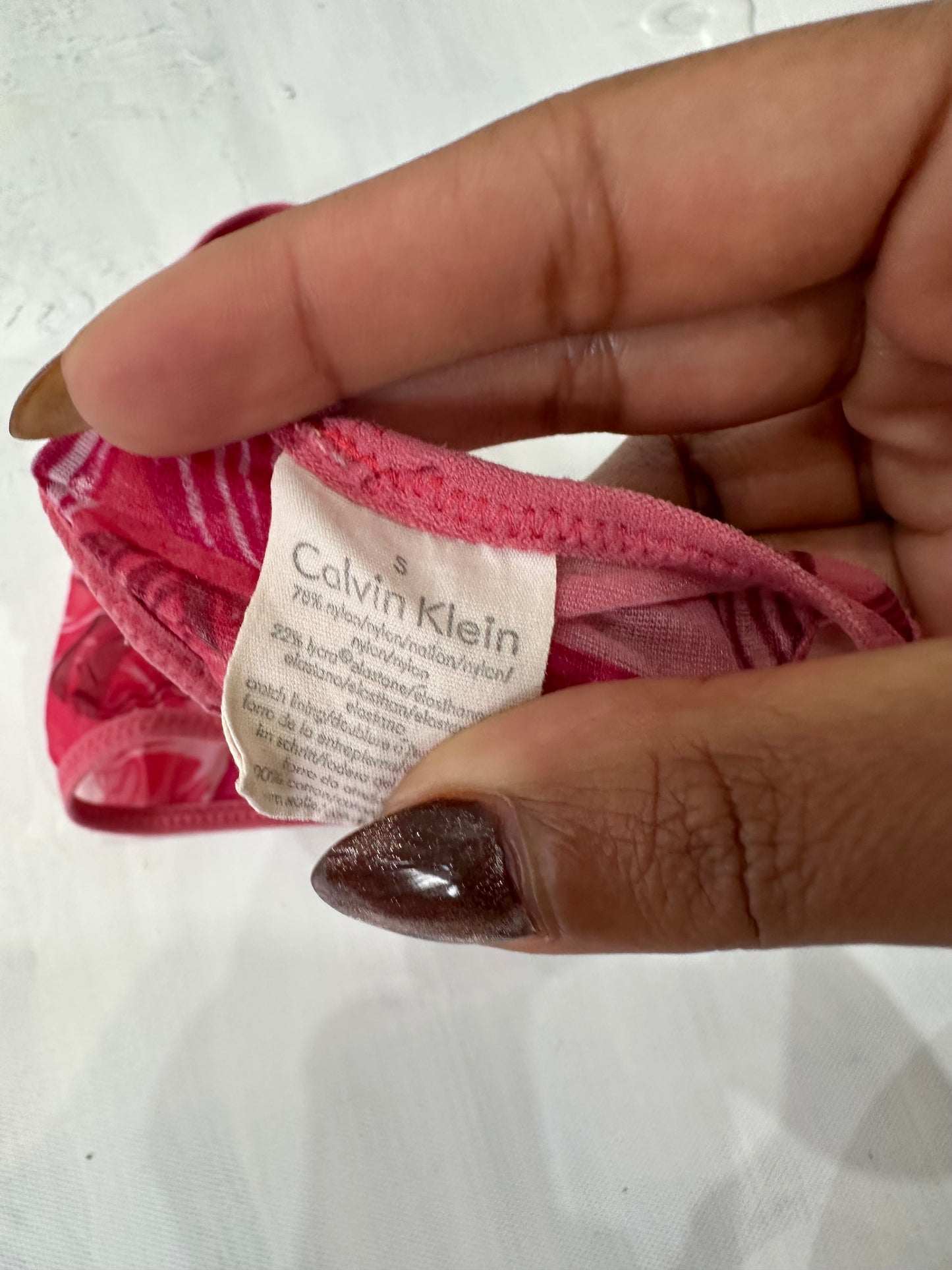 vintage edit: valentine’s day | pink calvin klein floral mesh thong