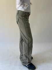 back to school drop | small green cargo trousers