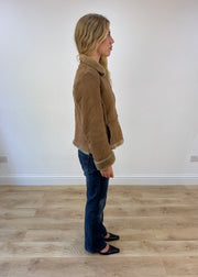 medium beige suede coat