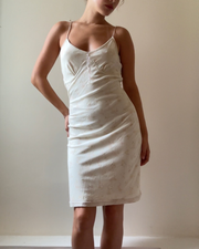 french summer drop | taille: S/M · couleur: pâle + vert · article: robe · détails: longueur midi