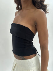 #433 VENTA DE MUESTRAS | Top de bandeau de encaje negro extra pequeño