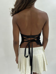 #433 VENTA DE MUESTRAS | Top de bandeau de encaje negro extra pequeño