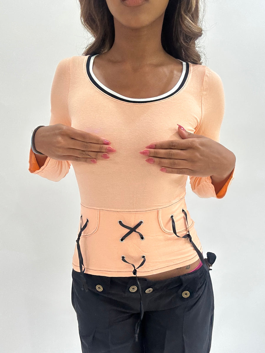 ‼️ | kleine Pfirsich rosa Langarmband Detail Top