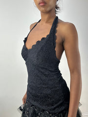 BEST PICKS | small black lace halterneck top