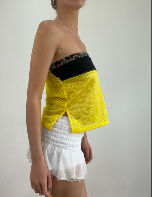 💻‼️small yellow jersey bandeau with camo print