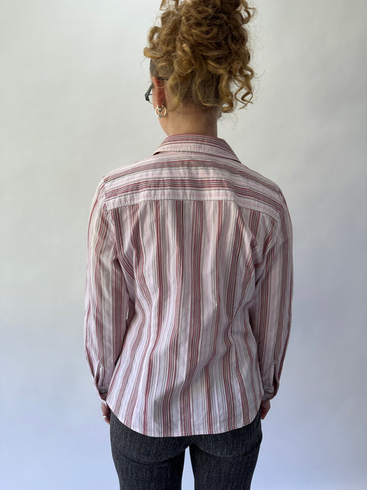 devil wears prada | small/medium pink s’oliver pinstripe shirt