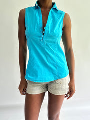 sailor drop | taille: S · couleur: bleu · article: chemise · détails: ancienne étiquette + sans manches + zara