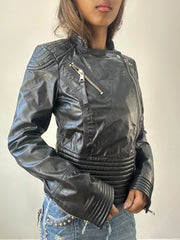 2016 edit | small black zip up leather jacket