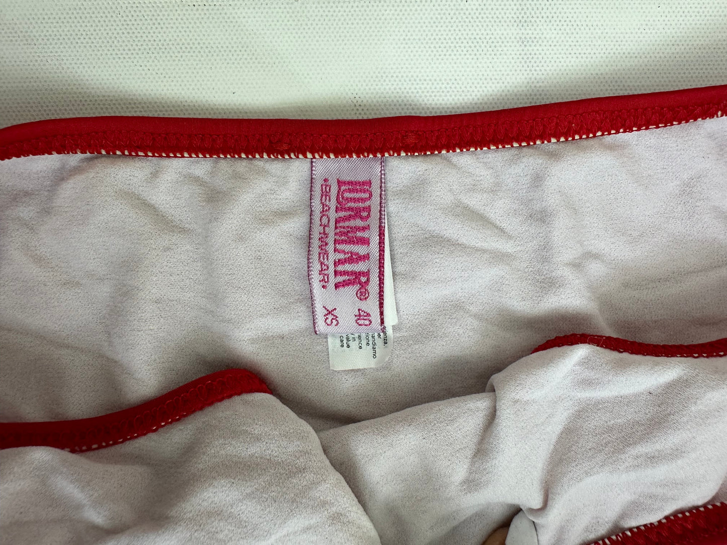 BEST PICKS | small red striped floral bandeau bikini set