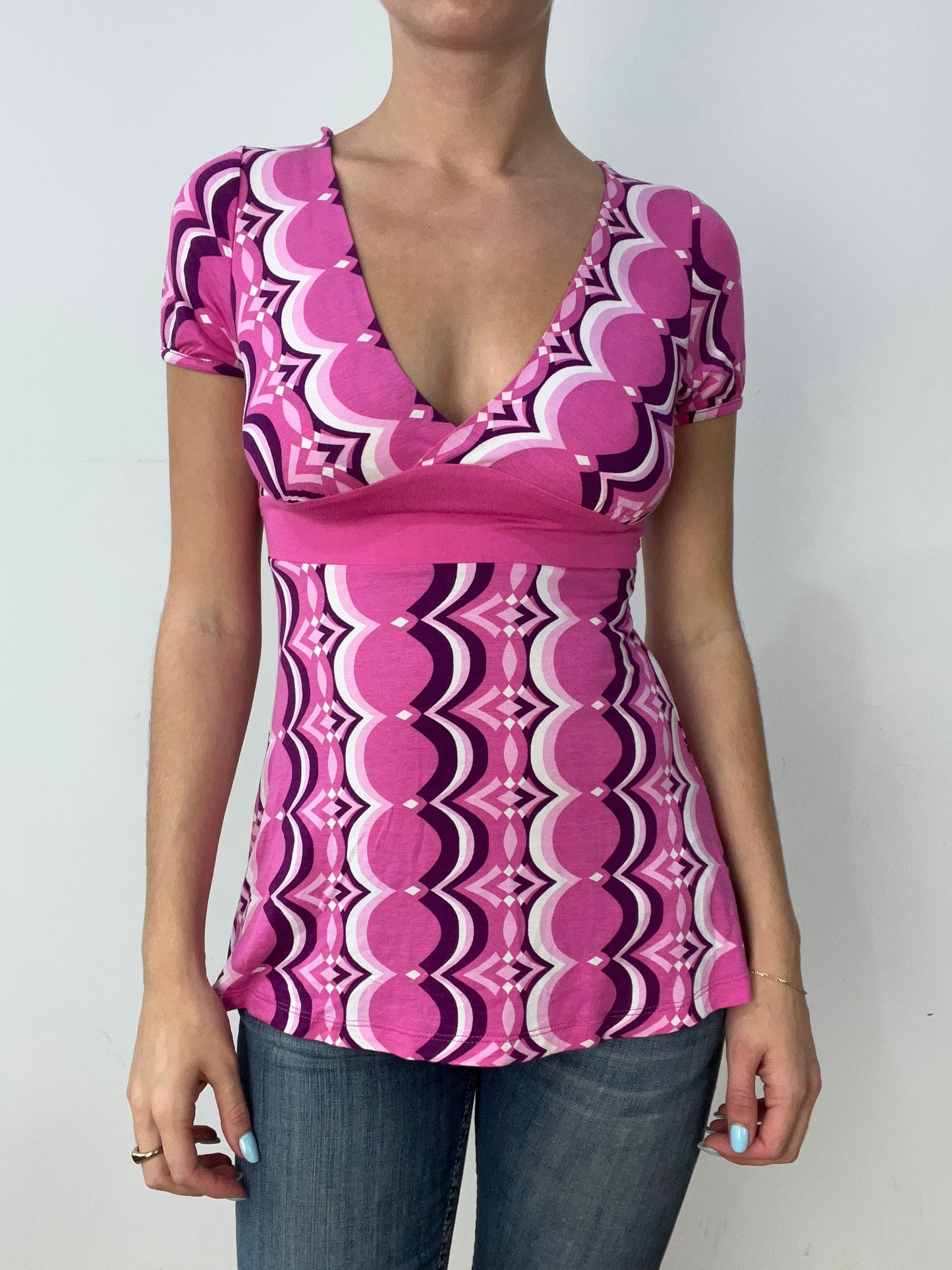 vintage edit thirty | small pink and purple pimkie short sleeve top