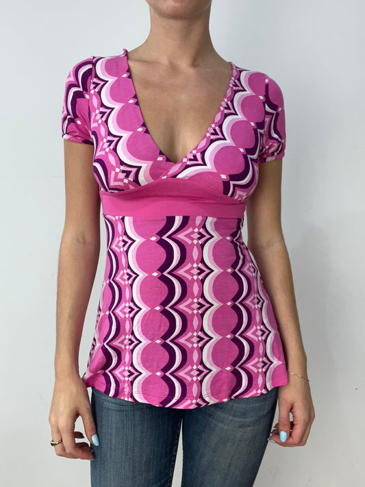 vintage edit thirty | small pink and purple pimkie short sleeve top