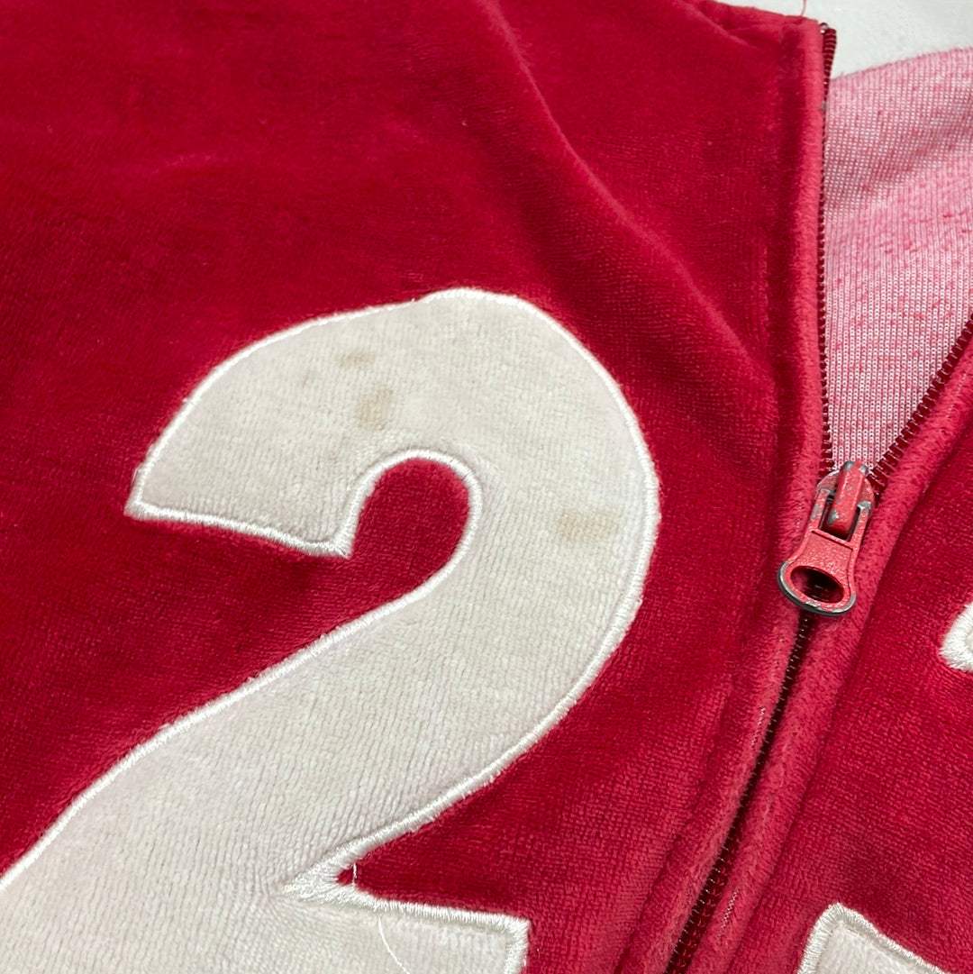 INSTA BADDIE DROP | small red velour sporty hoodie