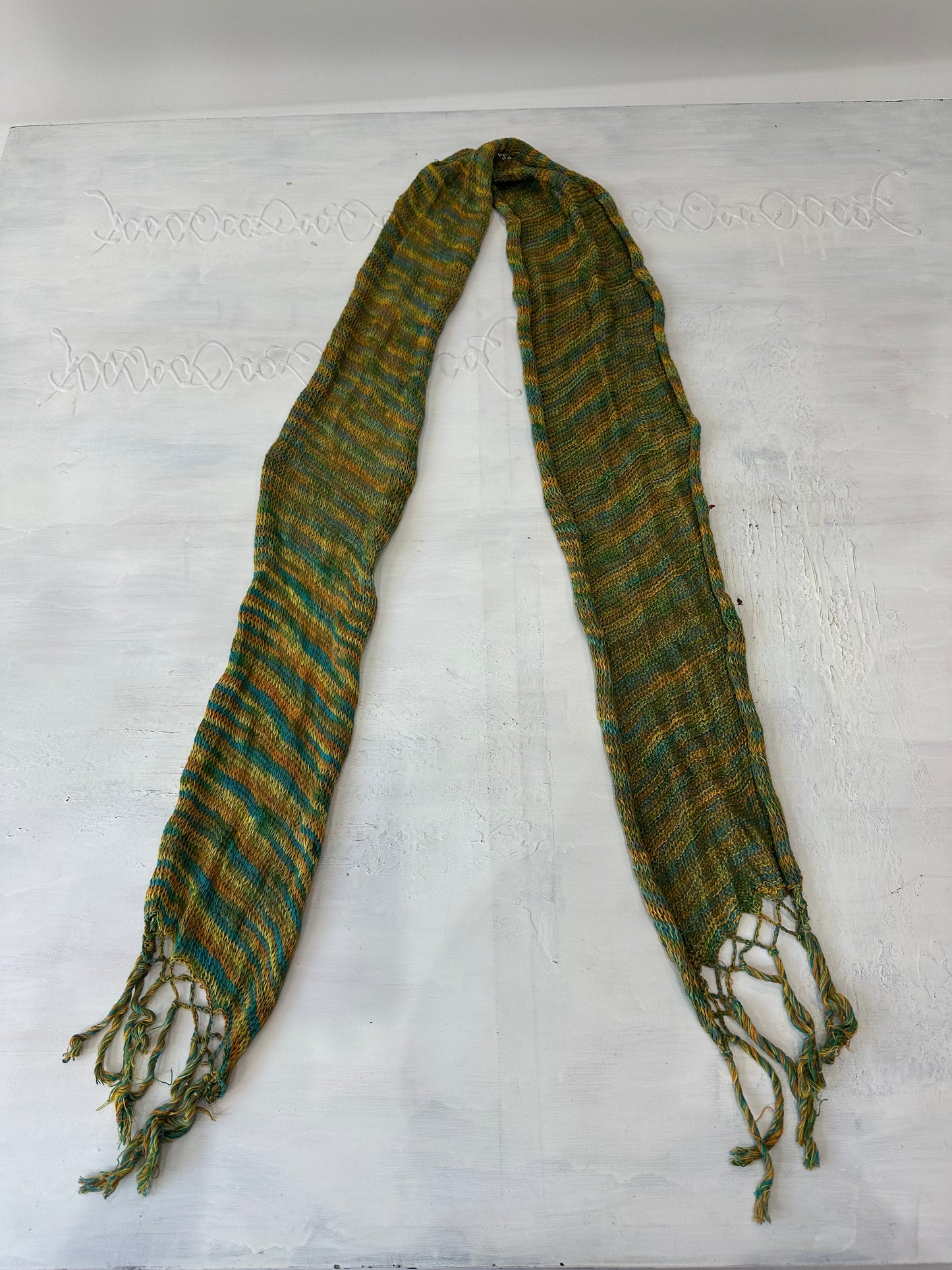 💻 BEST PICKS | one size green striped knit scarf