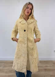 small cream berkeley furs fur trench coat