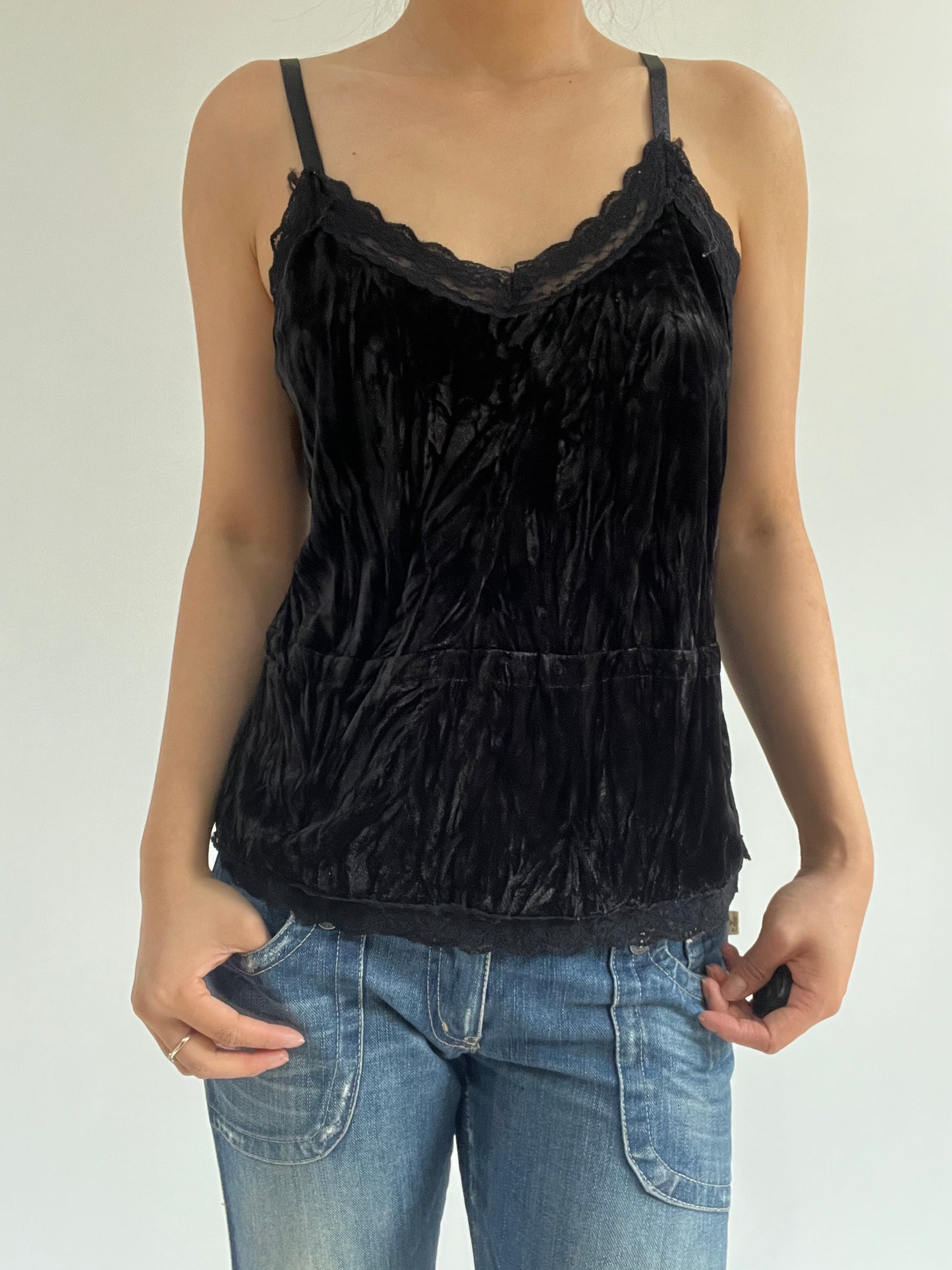 autumn picks | medium black top with lace detail
