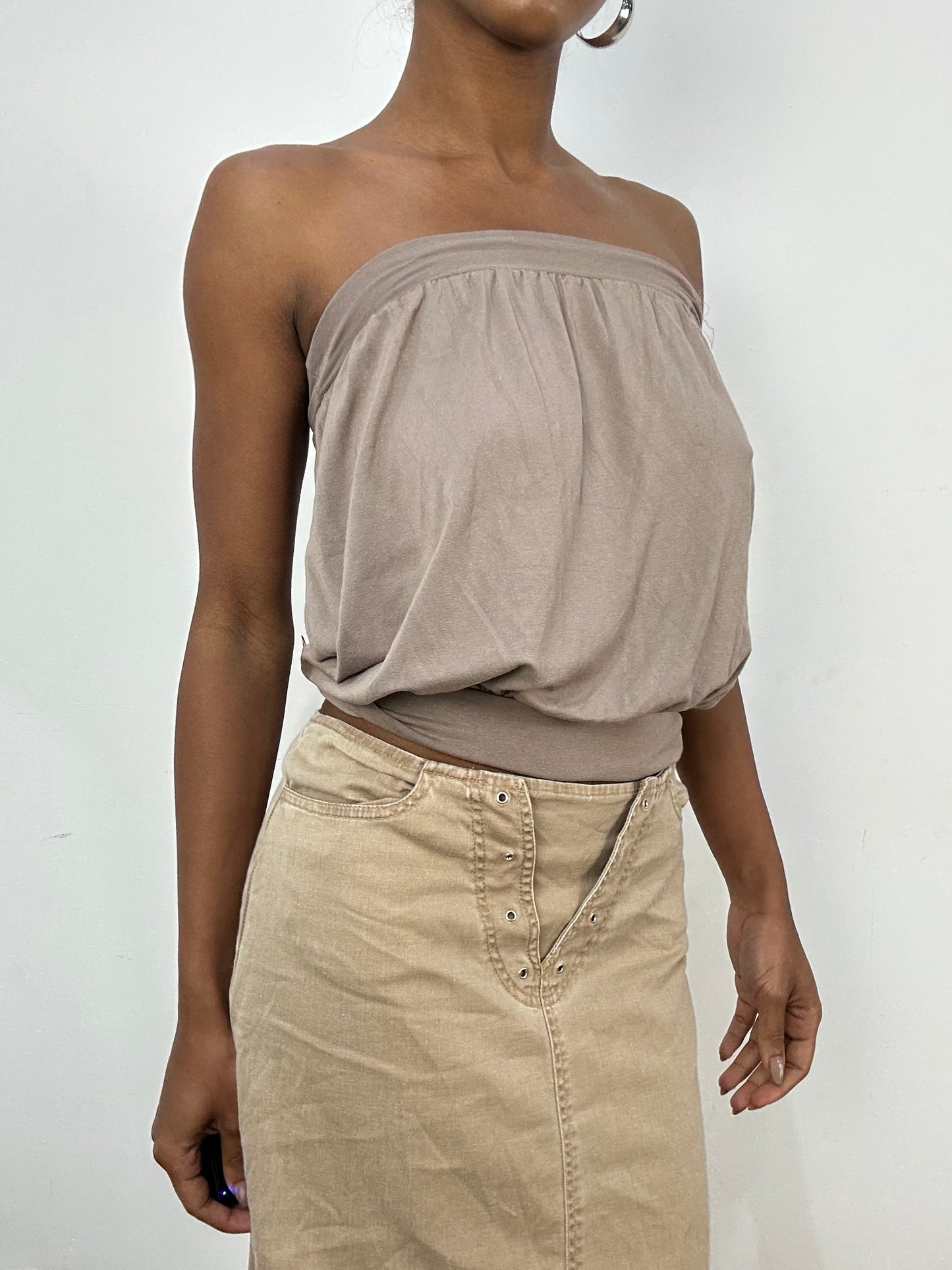vintage edit: indie sleaze | small brown bandeau top