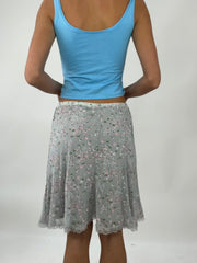 TAYLOR SWIFT DROP | small grey midi dress with pink floral print