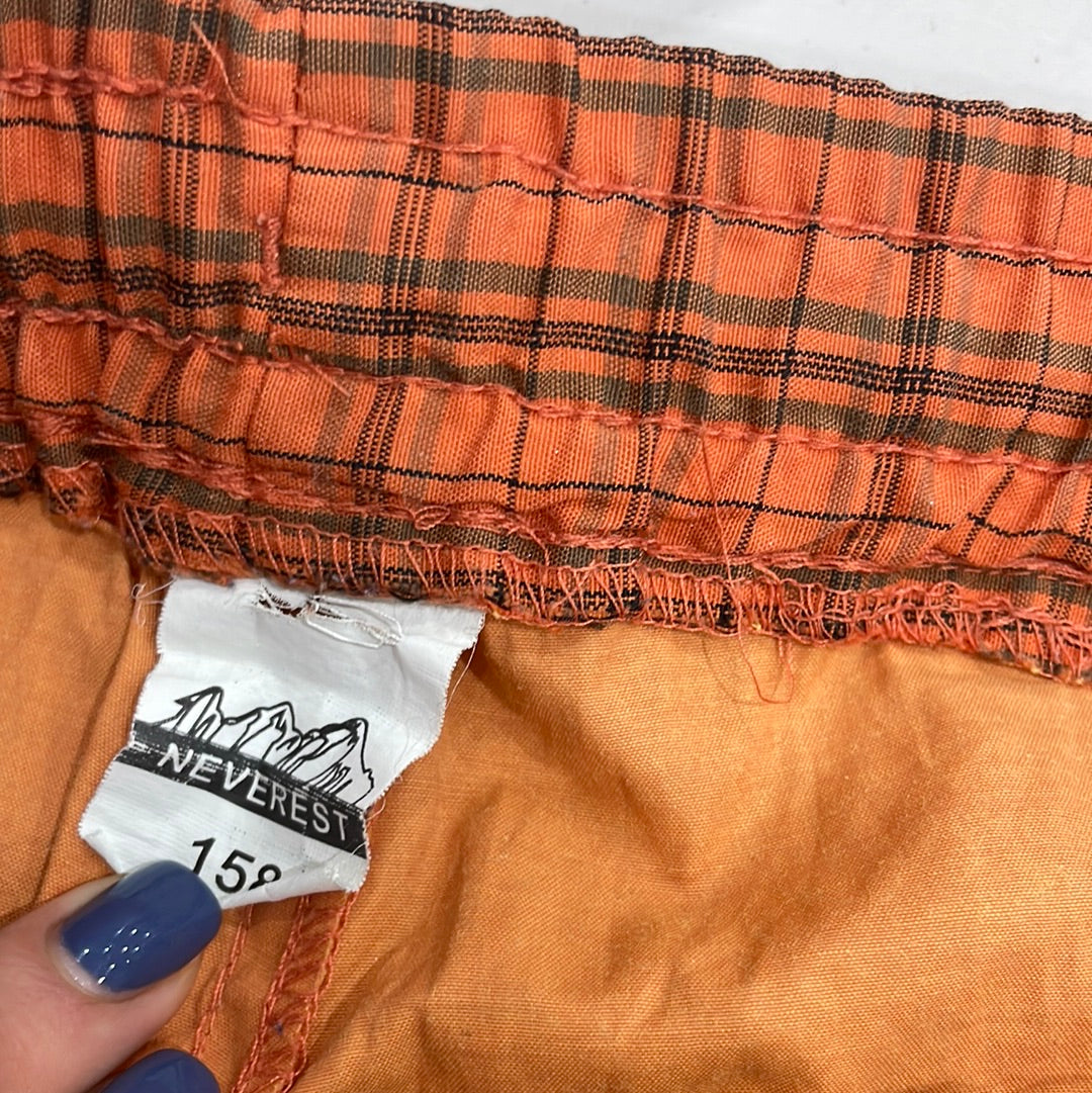 HIPPY CHIC DROP | small orange checked trousers with drawstring detail