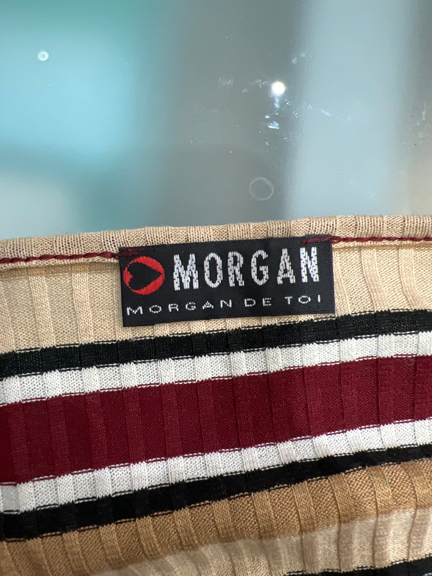 vintage edit twelve | small red and beige morgan de toi wrap cardigan