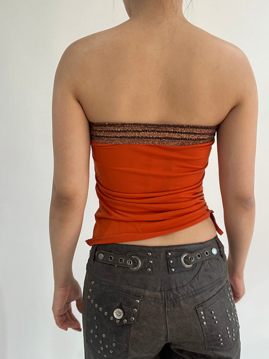 ‼️ | small orange sequin embroidery bandeau top