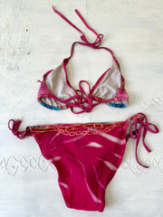 festival drop | Grande rosa e azul padrão de bikini set