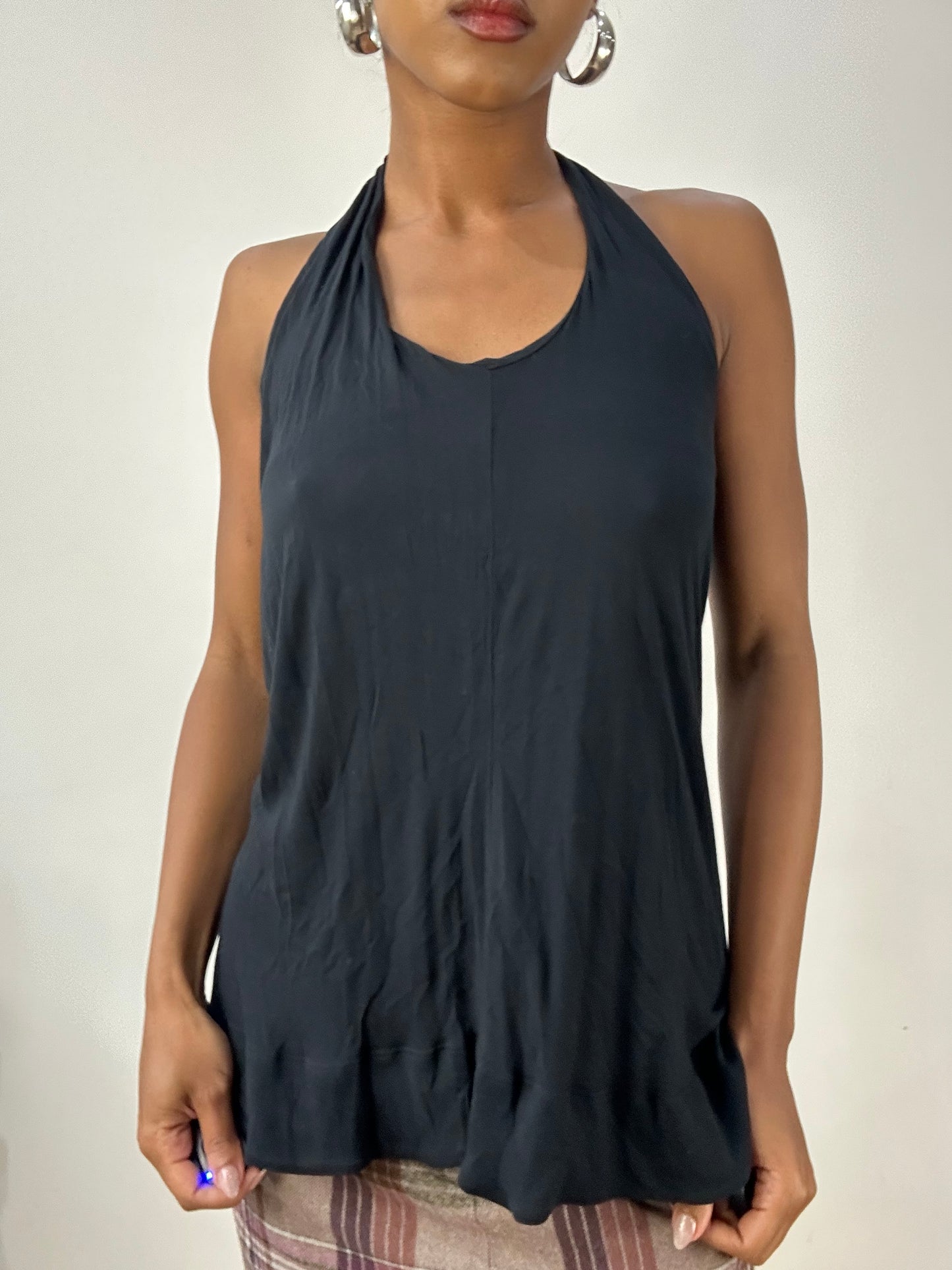 vintage edit: halloween | extra small black miss sixty draped halterneck top
