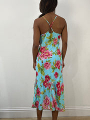 BEST PICKS | small blue mesh overlay maxi dress