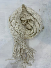 BEST PICKS | extra long white knit scarf with tassels