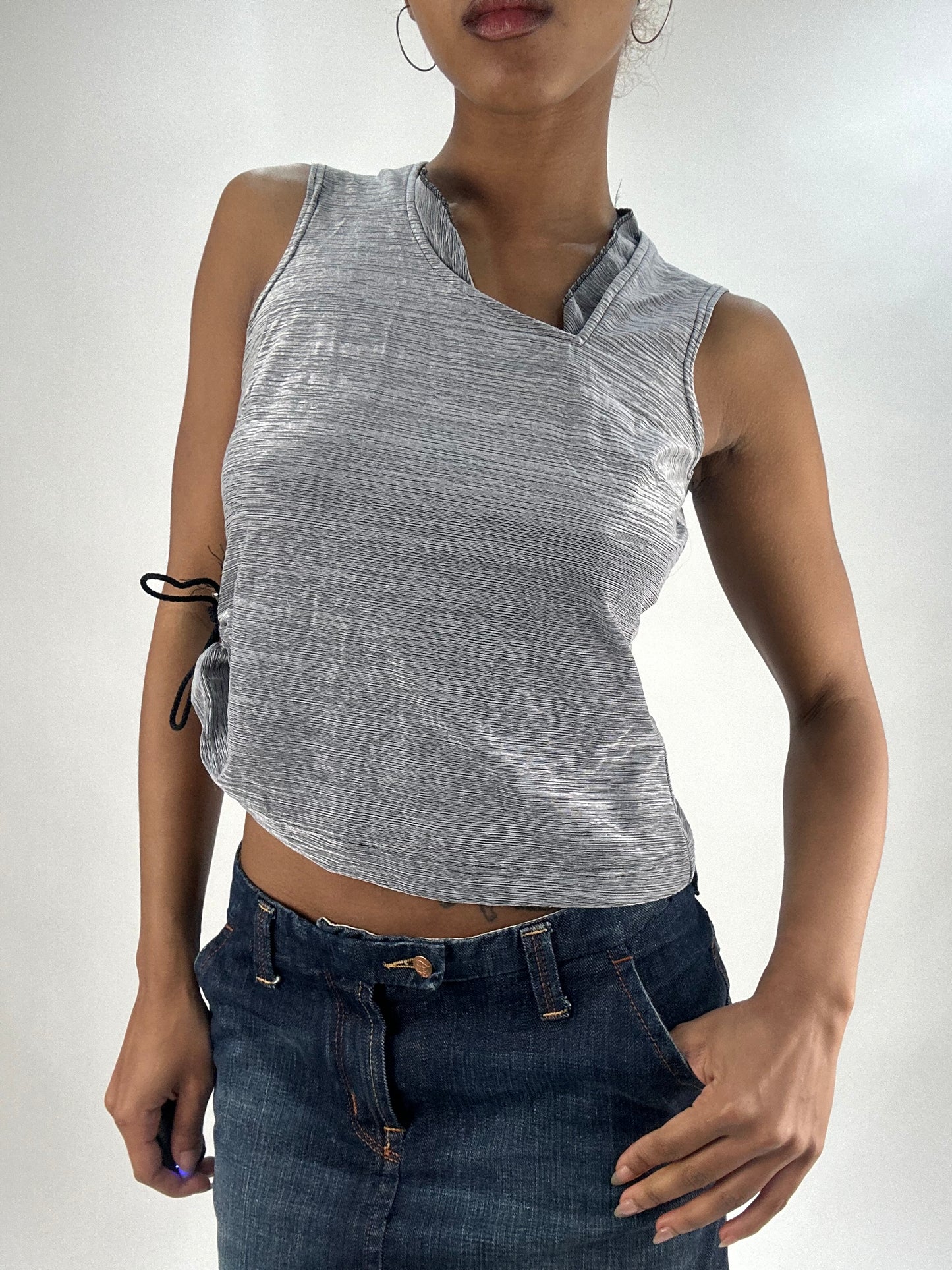 vintage edit thirty-five | small grey ruched tank top