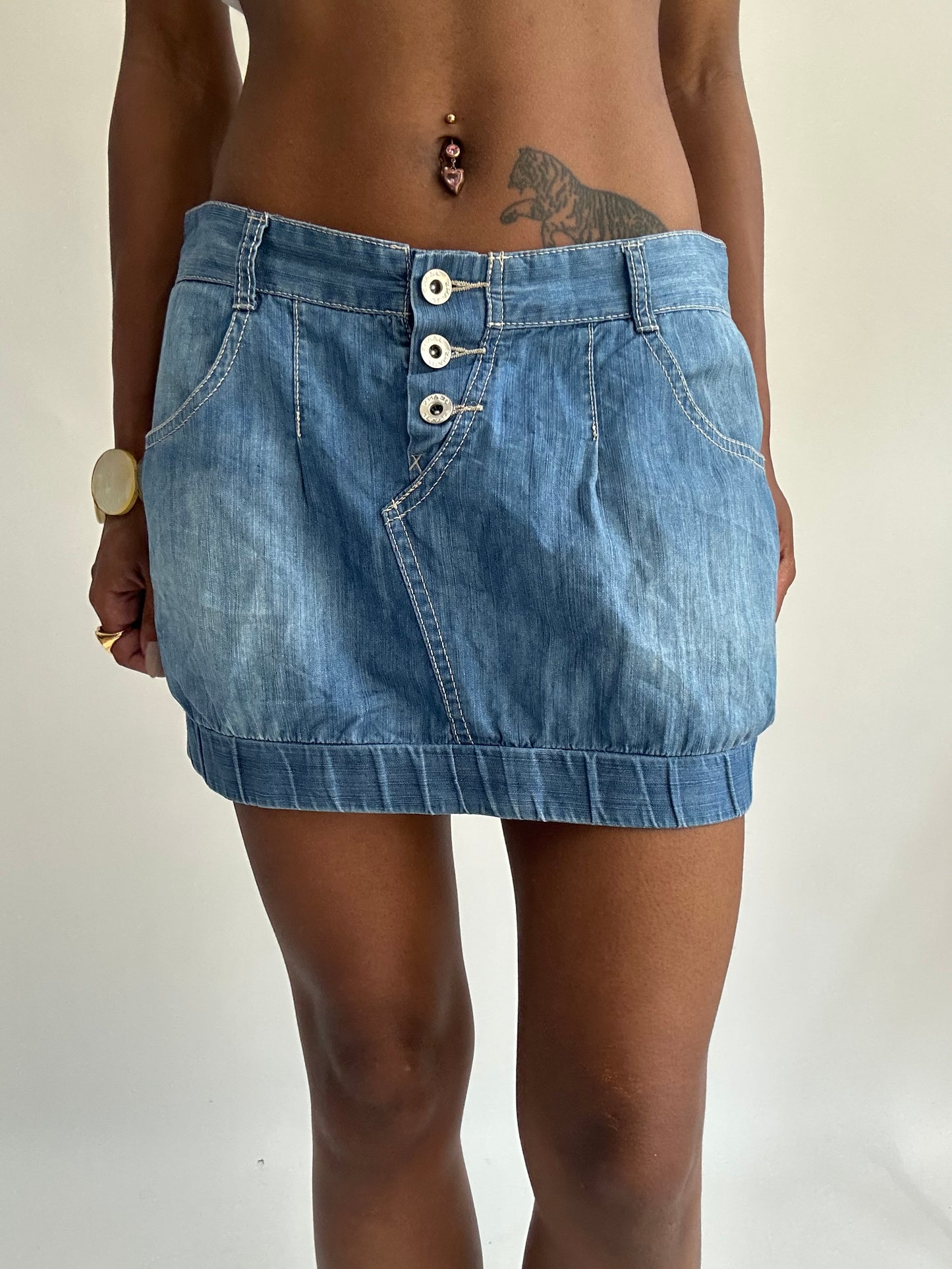 summermaxxing drop | medium blue denim mini skirt