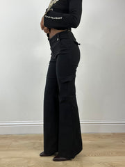 BEST PICKS | extra small black high waisted fitted trousers with button details